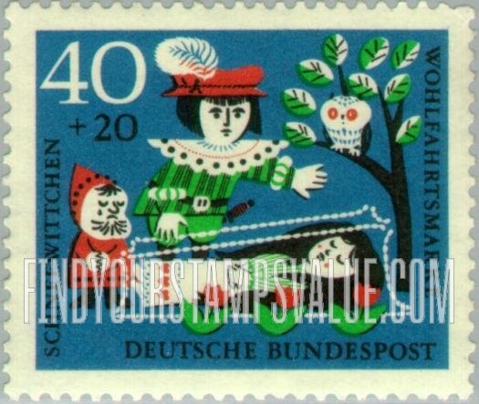 FindYourStampsValue: SEMI-POSTAL - Scenes from Snow White (Schnee-wittchen): Fairy Tale Type of 1960