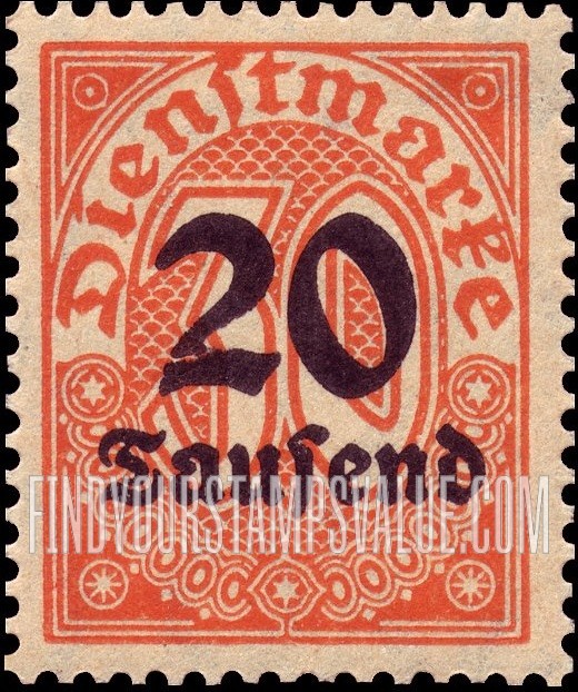 FindYourStampsValue: OFFICIAL - Numeral Value: Official Stamps of 1920-23 Surcharged with New Values