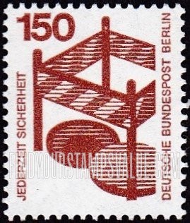 FindYourStampsValue: BERLIN - Accident Prevention Type of Germany: Fenced-in open manhole