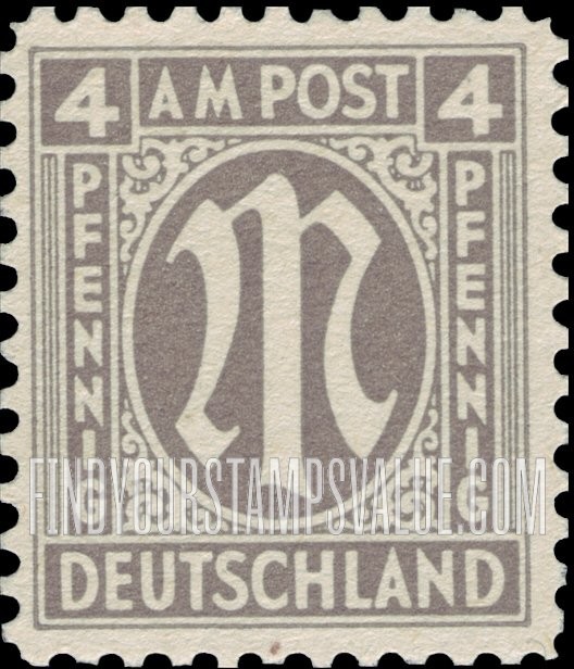 FindYourStampsValue: A. M. G. ISSUE - "M" in Circle