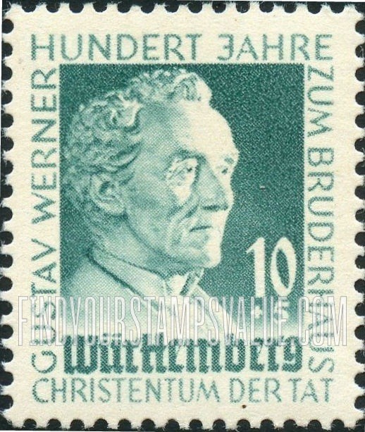 FindYourStampsValue: OCCUPATION SEMI-POSTAL - Gustav Werner