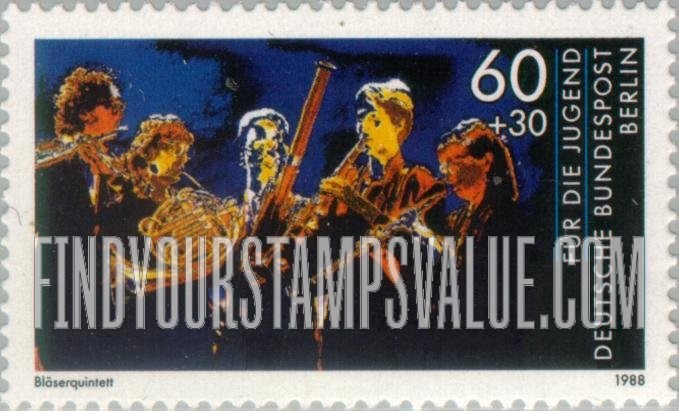 FindYourStampsValue: OCCUPATION SEMI-POSTAL - Music Type of 1988: Wind quintet