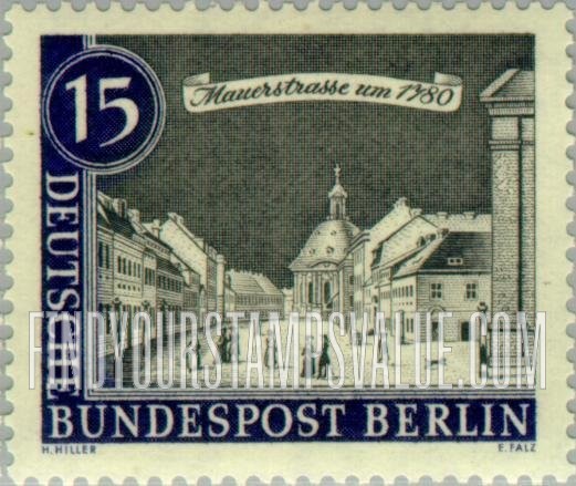 FindYourStampsValue: BERLIN - Views of Old Berlin: Mauer Street, 1780