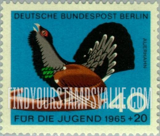 FindYourStampsValue: OCCUPATION SEMI-POSTAL - Bird Type of 1965: Capercaillie