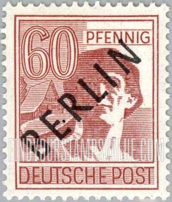 FindYourStampsValue: BERLIN - Laborer: Overprinted Diagonally in Black
