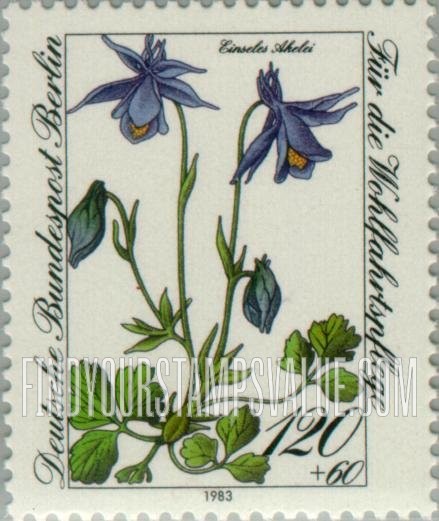 FindYourStampsValue: OCCUPATION SEMI-POSTAL - Flower Type of Germany: Einsele’s aquilegia