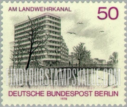 FindYourStampsValue: BERLIN - Berlin Views Type of 1976: Shell House on Landwehr Canal