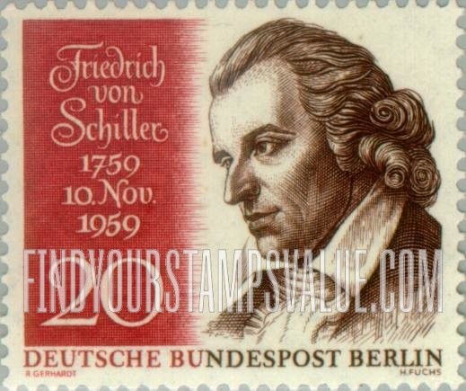 FindYourStampsValue: BERLIN - Friedrich von Schiller (1759-1805), Poet