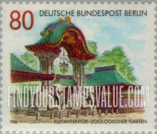FindYourStampsValue: BERLIN - Portals and Gateways: Elephant Gate, Berlin Zoo