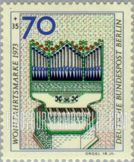 FindYourStampsValue: OCCUPATION SEMI-POSTAL - Instrument Type of 1973: Organ, 16th centennial
