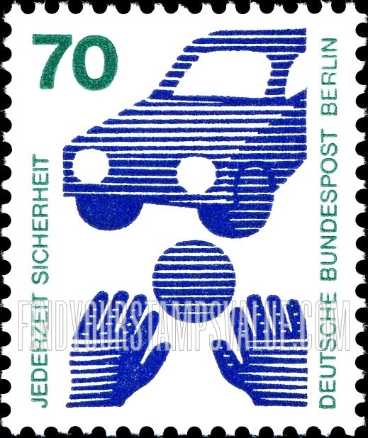 FindYourStampsValue: BERLIN - Accident Prevention Type of Germany: Traffic safety (ball rolling before car)