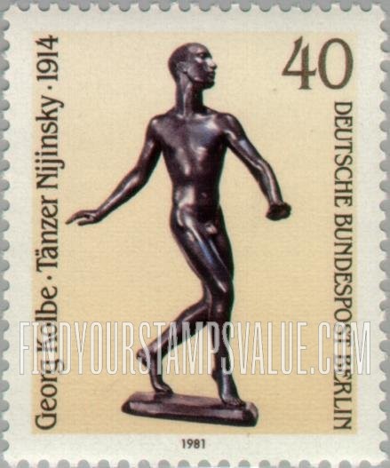 FindYourStampsValue: BERLIN - 20th Century Sculptures: Nijinsky, by Georg Kolbe, 1914