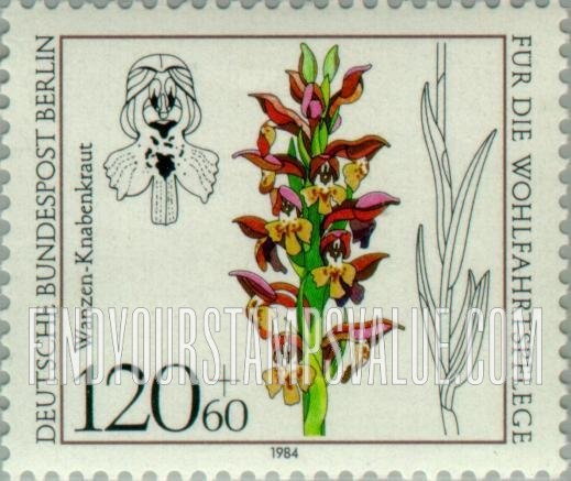 FindYourStampsValue: OCCUPATION SEMI-POSTAL - Orchid Type of 1984: Ophrys coriophora