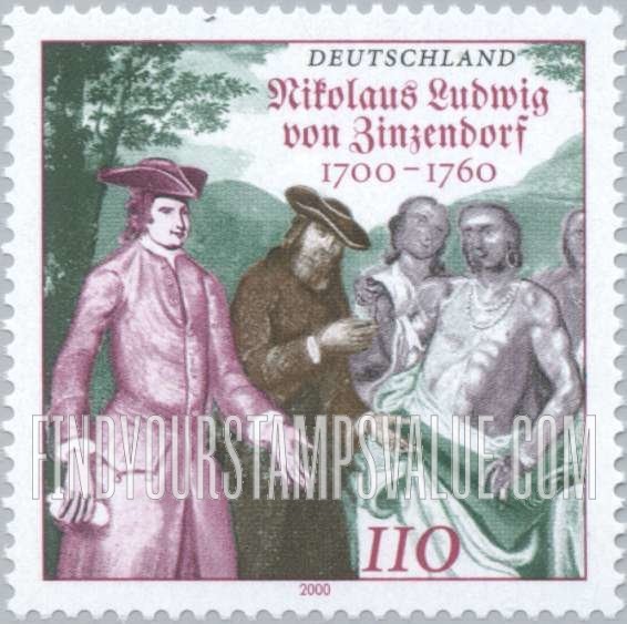 FindYourStampsValue: Nikolaus Ludwig von Zinzendorf (1700-60), Religious Leader