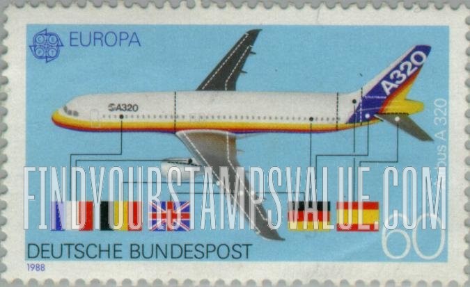 FindYourStampsValue: Europa 1988: Airbus A320