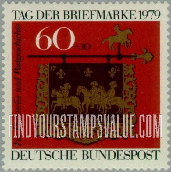 FindYourStampsValue: SEMI-POSTAL - Post House Sign, Altheim, Saar, 1754