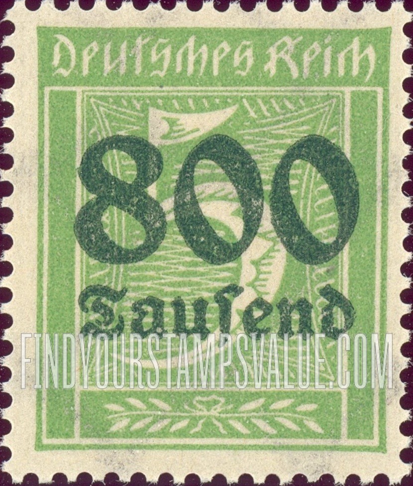 FindYourStampsValue: Numeral Value: Stamps and Types of 1922-23 Surcharged in Green