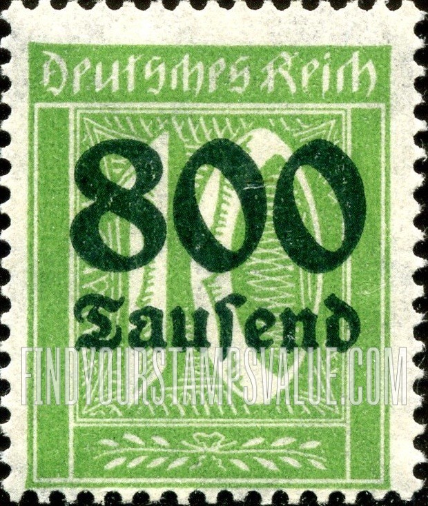 FindYourStampsValue: Numeral Value: Stamps and Types of 1922-23 Surcharged in Green