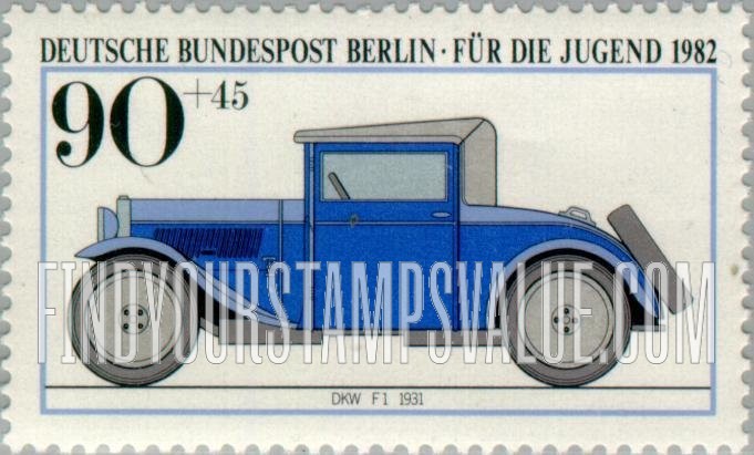 FindYourStampsValue: OCCUPATION SEMI-POSTAL - Antique Car Type of 1982: DKW-F, 1931
