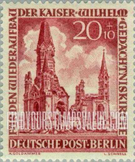 FindYourStampsValue: OCCUPATION SEMI-POSTAL - Ruins of Kaiser Wilhelm Memorial Church