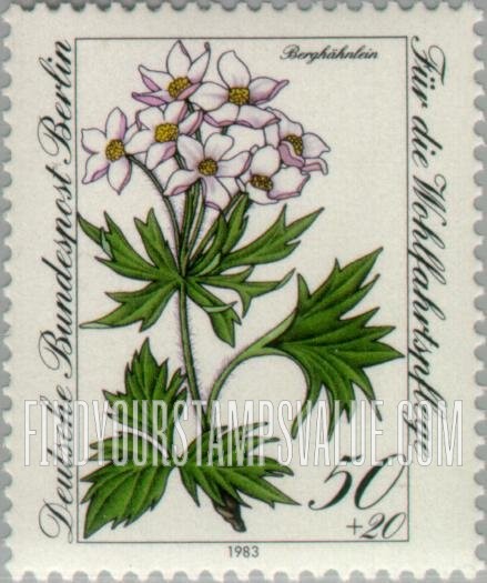 FindYourStampsValue: OCCUPATION SEMI-POSTAL - Flower Type of Germany: Mountain wildflower