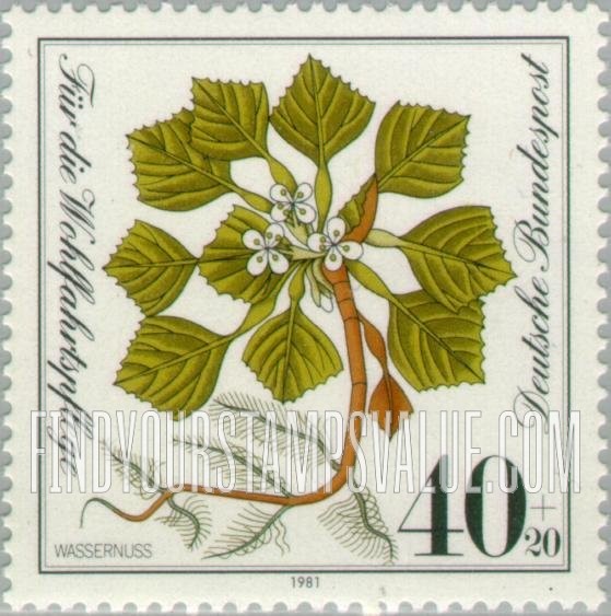 FindYourStampsValue: SEMI-POSTAL - Endangered Species:  Water Nut