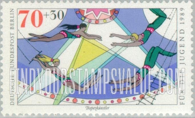 FindYourStampsValue: OCCUPATION SEMI-POSTAL - Circus Type of 1989: Trapeze artists