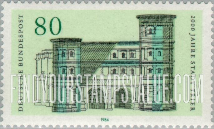 FindYourStampsValue: Trier, 2000th Anniversary: Black Gate, 175 A.D.