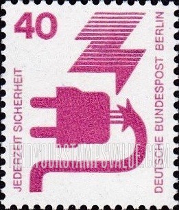 FindYourStampsValue: BERLIN - Accident Prevention Type of Germany: Defective plug