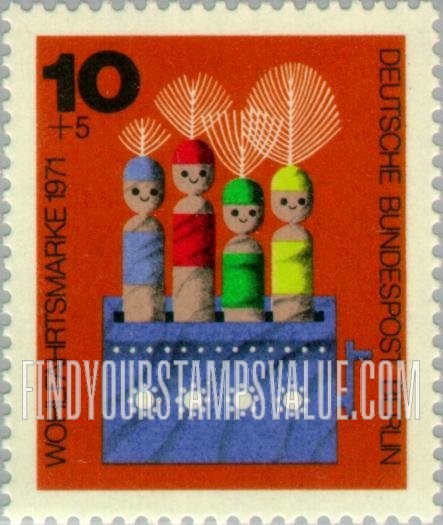 FindYourStampsValue: OCCUPATION SEMI-POSTAL - Wooden Toy Type of 1971: Movable dolls in box