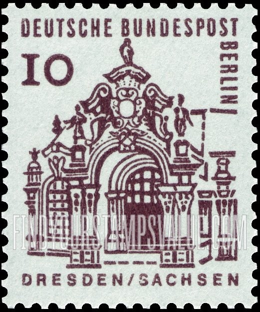 FindYourStampsValue: BERLIN - Wall pavilion, Zwinger, Dresden