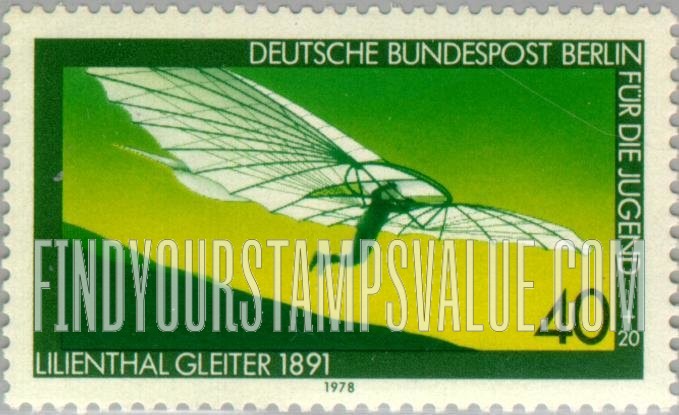 FindYourStampsValue: OCCUPATION SEMI-POSTAL - Aviation Type of 1978: Lilienthal’s glider, 1891