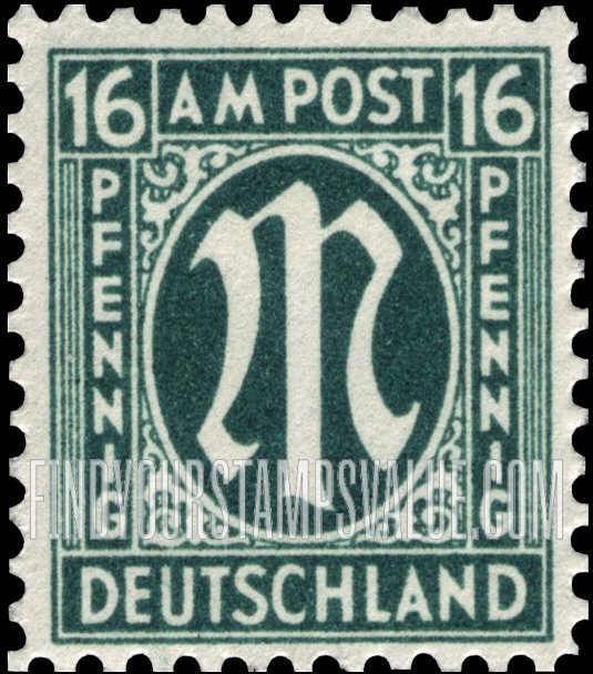 FindYourStampsValue: A. M. G. ISSUE - "M" in Circle