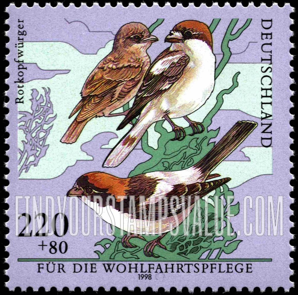 FindYourStampsValue: SEMI-POSTAL - Welfare Stamps: Woodchat shrike