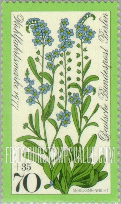 FindYourStampsValue: OCCUPATION SEMI-POSTAL - Flower Type of 1977: Forget-me-not