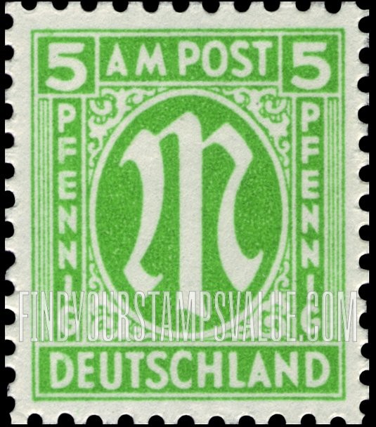 FindYourStampsValue: A. M. G. ISSUE - "M" in Circle