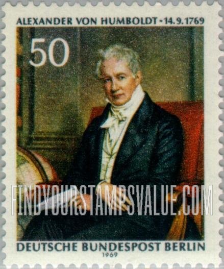 FindYourStampsValue: BERLIN - Alexander von Humboldt painting by Joseph Stieler