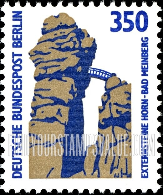 FindYourStampsValue: BERLIN - Historic Sites and Objects Type of Germany: Externsteine Bridge near Horn-Bad Meinberg