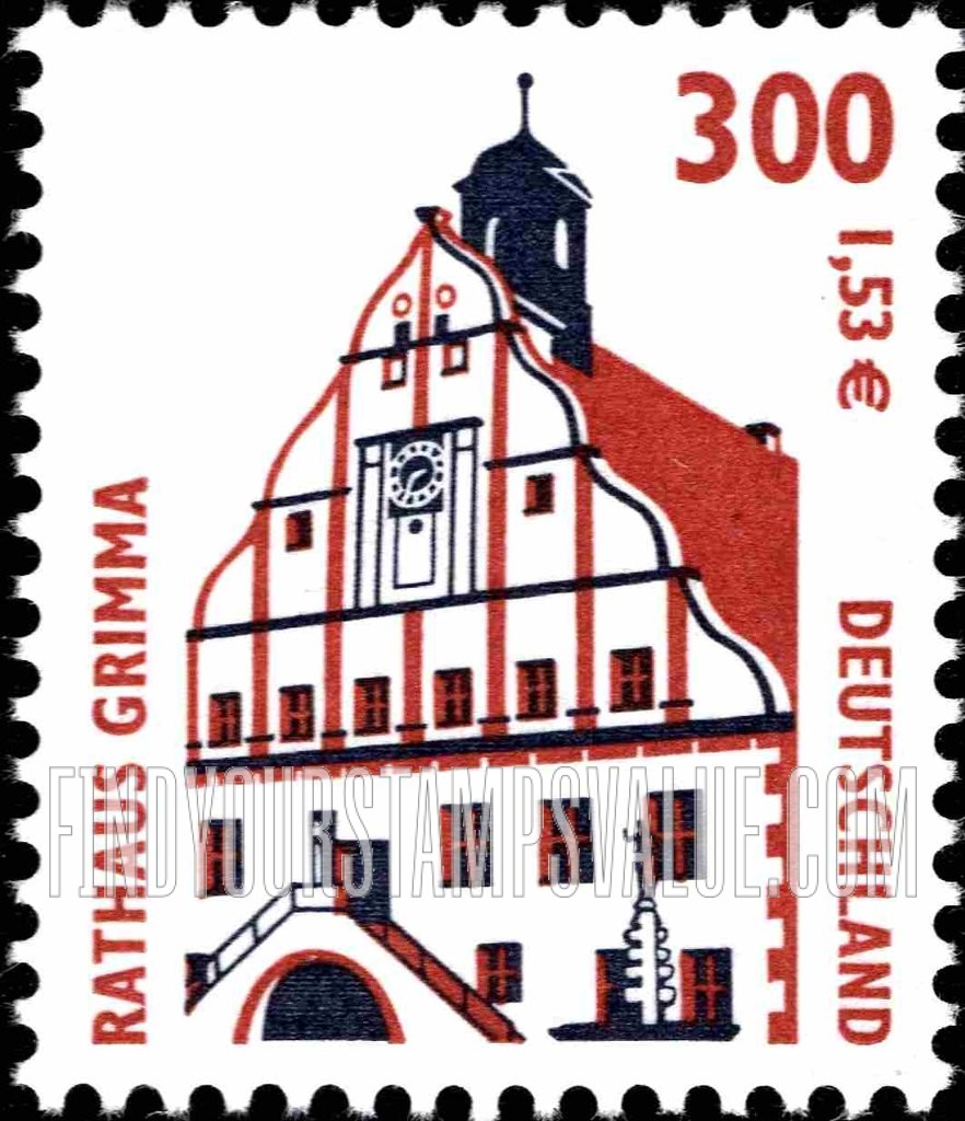 FindYourStampsValue: Historic Sites Type of 1987: Grimma Town Hall