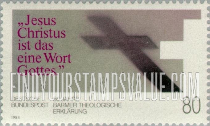 FindYourStampsValue: Barmer Theological Declaration, 50th Anniversary: Cross, text