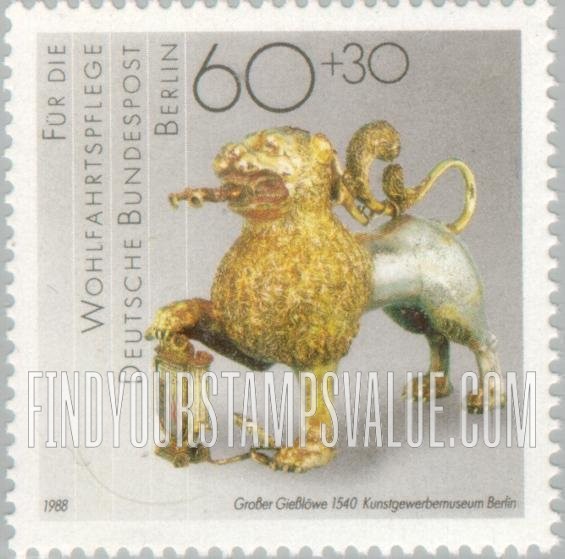 FindYourStampsValue: OCCUPATION SEMI-POSTAL - Artifacts Type of 1988: Lion, 1540, Kunstgewerbe Museum, Berlin