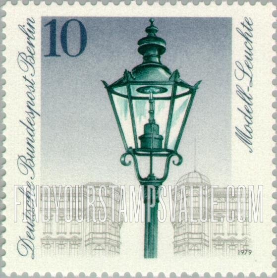 FindYourStampsValue: BERLIN - Historic Street Lanterns: Gas Lamp