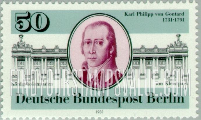 FindYourStampsValue: BERLIN - Von Gontard and Kleist Park Colonnades, Berlin