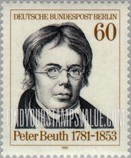 FindYourStampsValue: BERLIN - Peter Beuth (1781-1853), Constitutional Law Expert