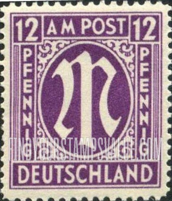 FindYourStampsValue: A. M. G. ISSUE - "M" in Circle