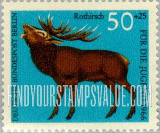 FindYourStampsValue: OCCUPATION SEMI-POSTAL - Animal Type of 1966: Red deer