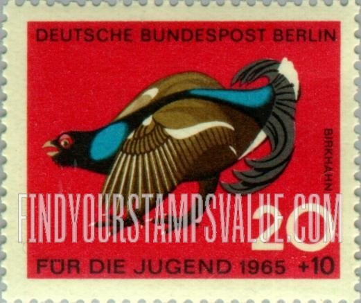 FindYourStampsValue: OCCUPATION SEMI-POSTAL - Bird Type of 1965: Black grouse