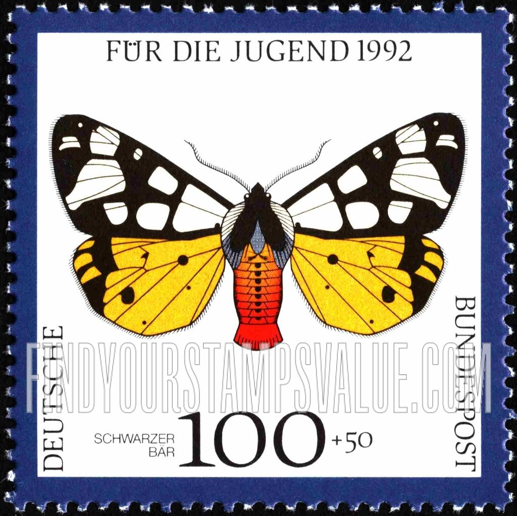 FindYourStampsValue: SEMI-POSTAL - Endangered Butterfly Type of 1991: Schwarzer bar