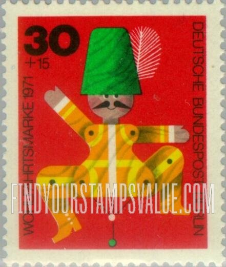 FindYourStampsValue: OCCUPATION SEMI-POSTAL - Wooden Toy Type of 1971: Jumping jack