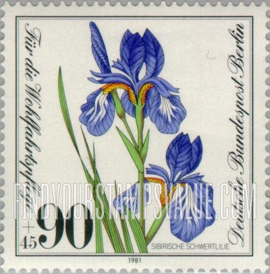 FindYourStampsValue: OCCUPATION SEMI-POSTAL - Plant Type of 1981: Iris sibirica